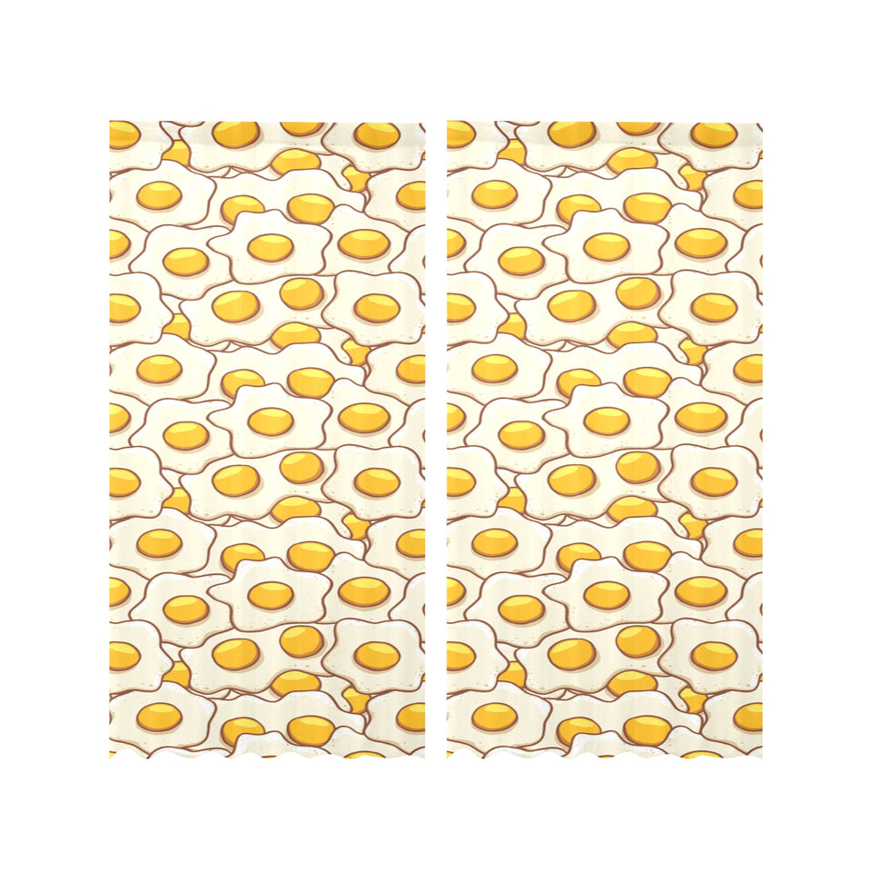 Fried Eggs Pattern Print Design 02 Gauze Curtain