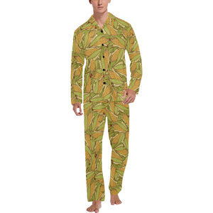 Corn Pattern Print Design 01 Men's Long Pajama Set
