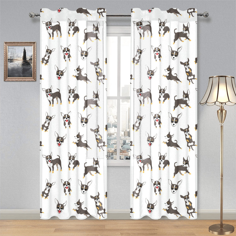 Chihuahua dog pattern Gauze Curtain