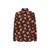 Hamburger Pattern Print Design 05 Women's Long Sleeve Polo Shirt