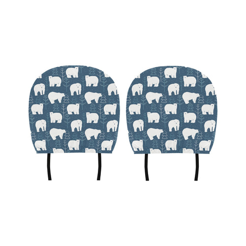 polar bear mother her child pattern Car Headrest Cover