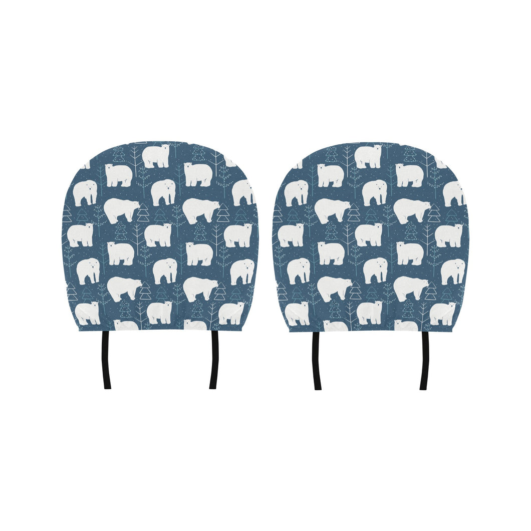 polar bear mother her child pattern Car Headrest Cover
