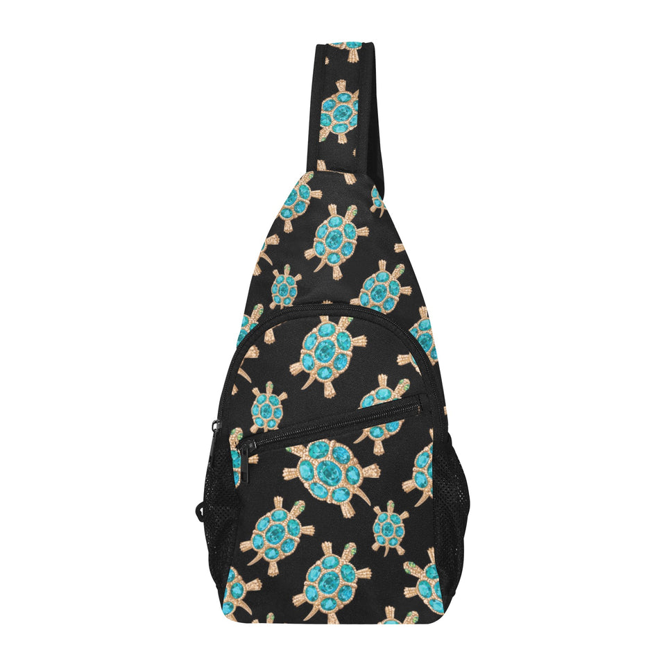 Sea turtle blue stone pattern All Over Print Chest Bag