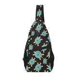 Sea turtle blue stone pattern All Over Print Chest Bag