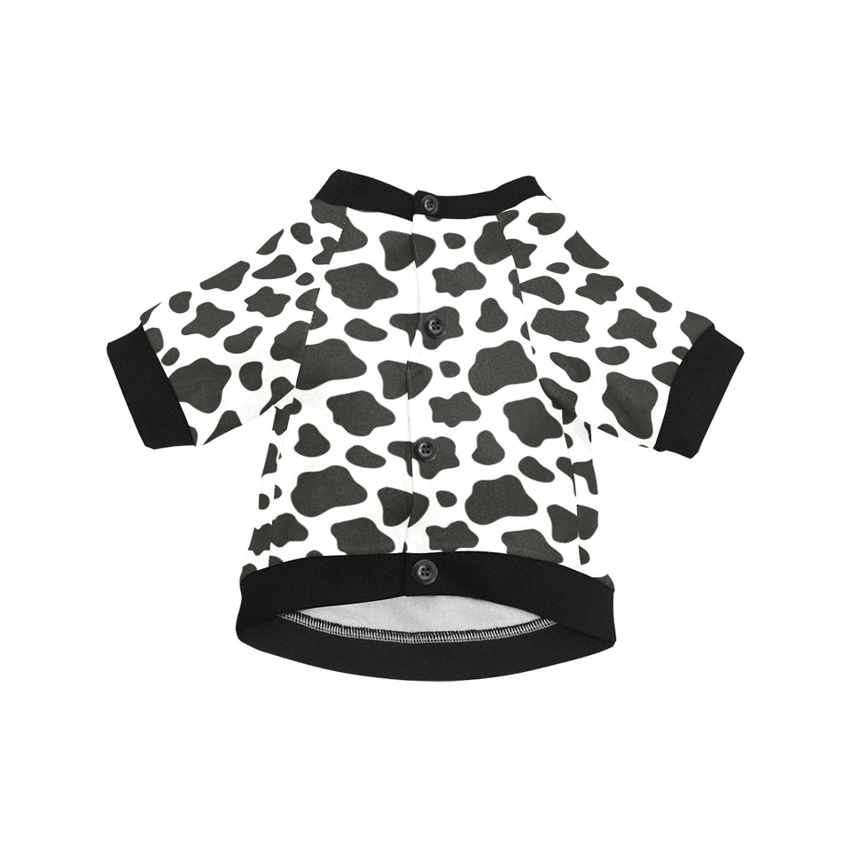 Cow skin pattern All Over Print Pet Dog Round Neck Fuzzy Shirt