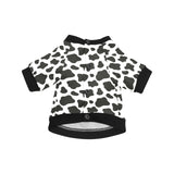 Cow skin pattern All Over Print Pet Dog Round Neck Fuzzy Shirt
