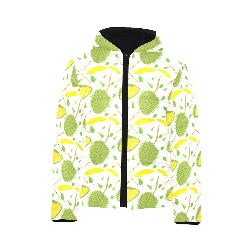 Durian pattern background Kids' Boys' Girls' Padded Hooded Jacket