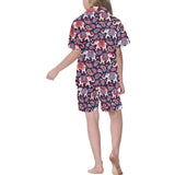 Elephant indian style ornament pattern Kids' Boys' Girls' V-Neck Short Pajama Set