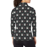 Piano Pattern Print Design 05 Women's Long Sleeve Polo Shirt