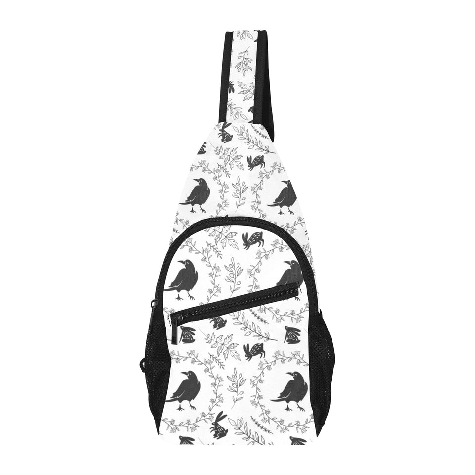 Crows floral wreath rabbit pattern All Over Print Chest Bag