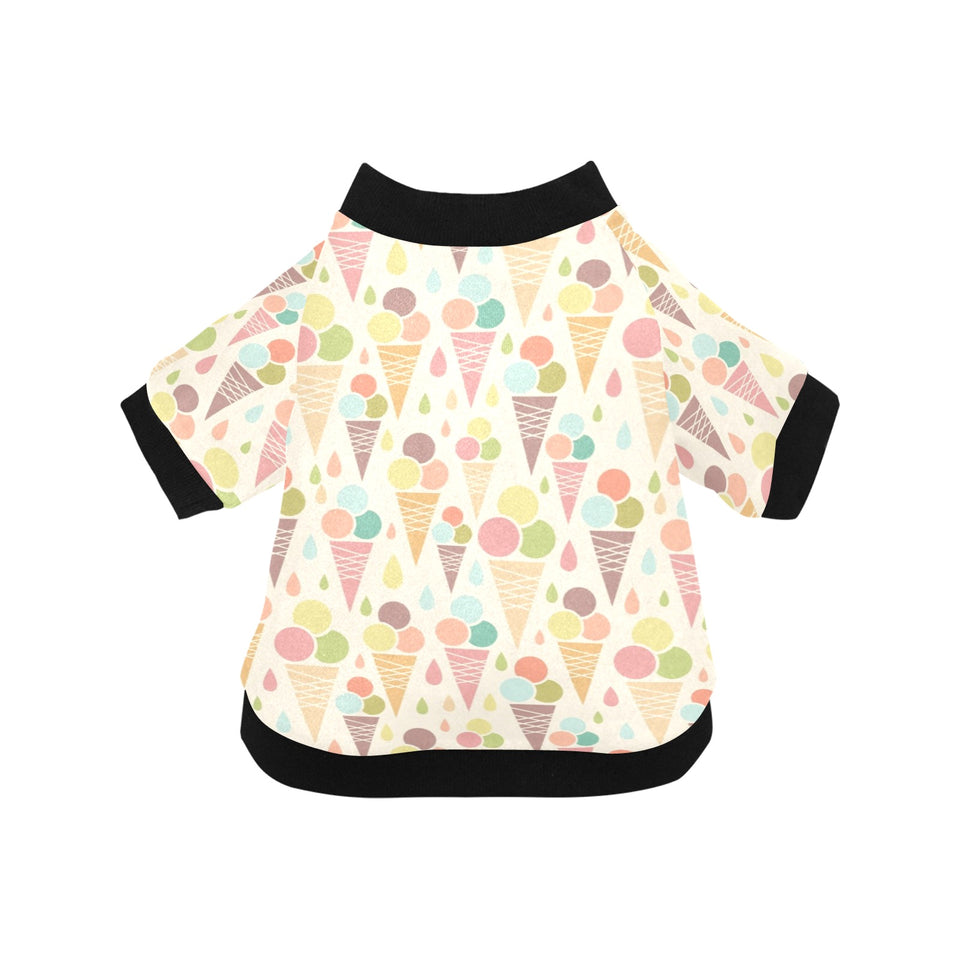 Ice cream cone pattern All Over Print Pet Dog Round Neck Fuzzy Shirt