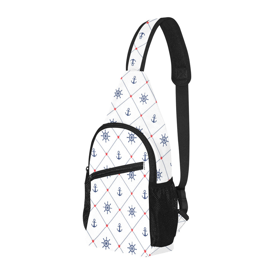Anchor rudder nautical design pattern All Over Print Chest Bag