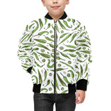 Hand drawn sketch style green Chili peppers patter Kids' Boys' Girls' Bomber Jacket