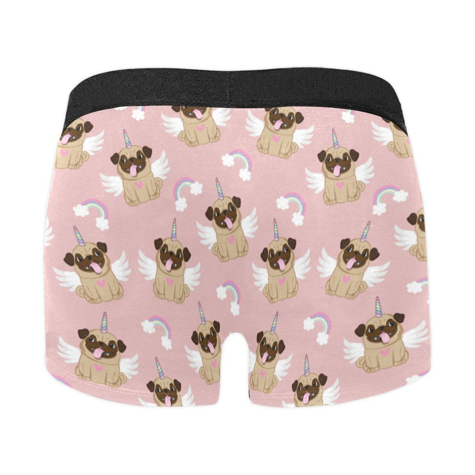 Cute unicorn pug pattern Men's All Over Print Boxer Briefs Men's Underwear