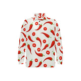 Chili pattern Men's Long Sleeve Polo Shirt