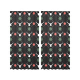 Deer Christmas new year pattern argyle Gauze Curtain