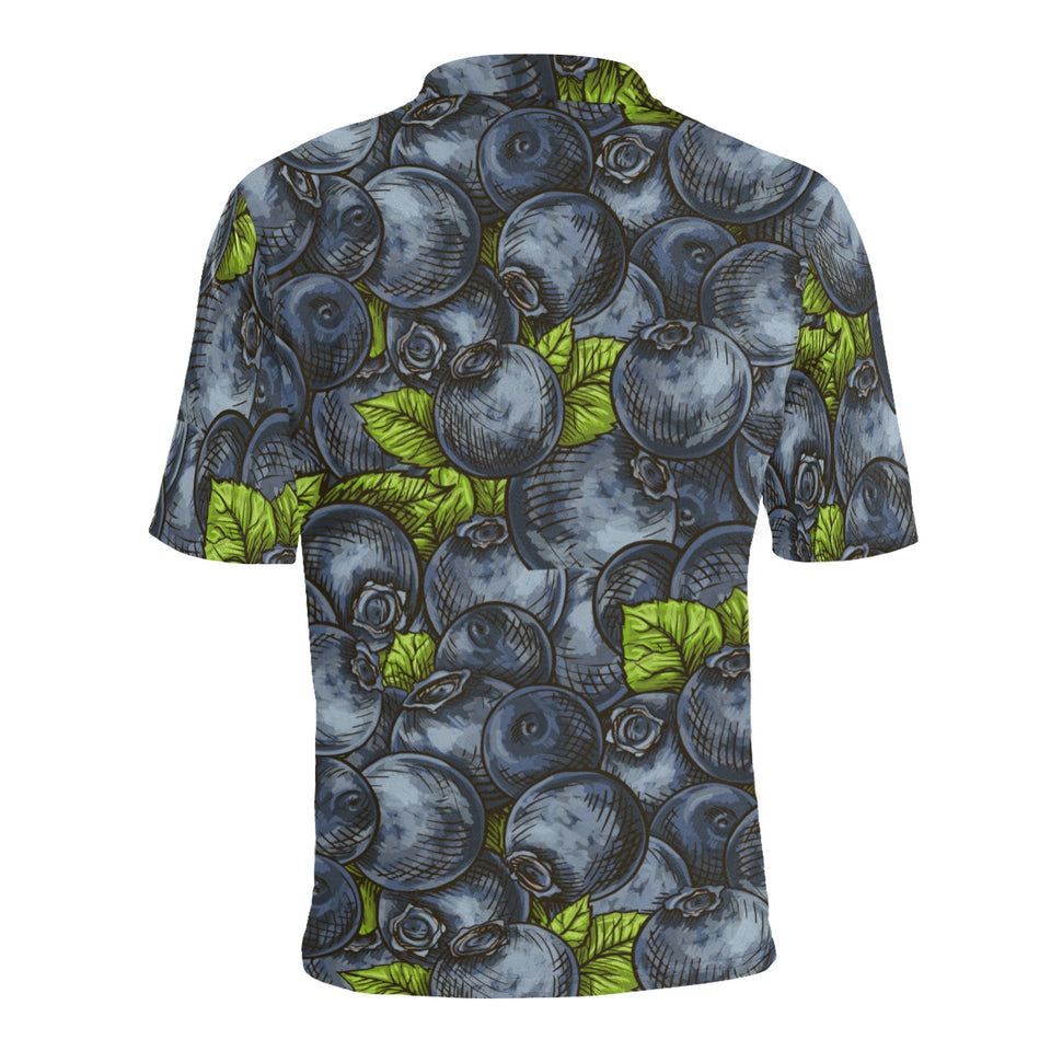 blueberry pattern Men's All Over Print Polo Shirt