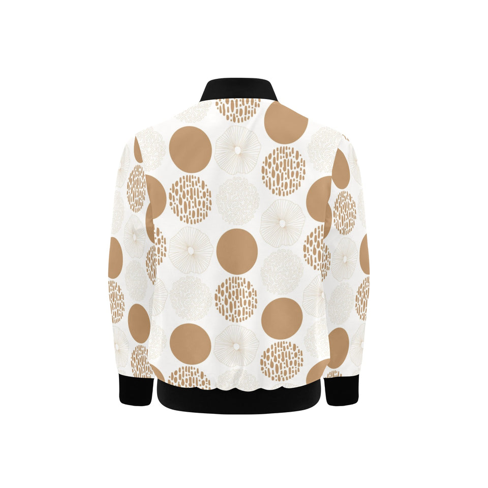 Gold Texture mushroom pattern Kids' Boys' Girls' Bomber Jacket