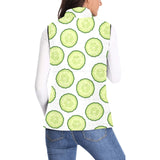 Cucumber slices pattern Women's Padded Vest