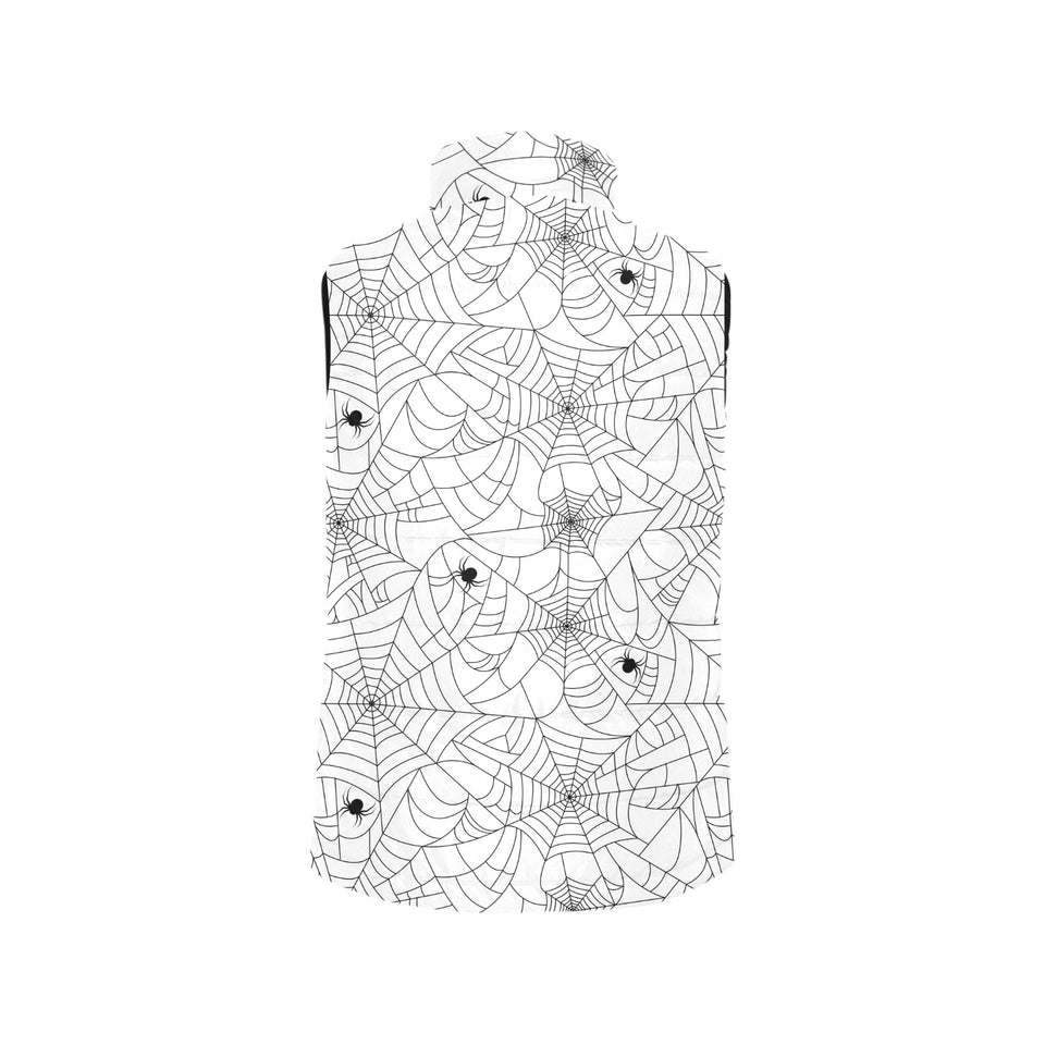 Spider web cobweb pattern white background Men's Padded Vest