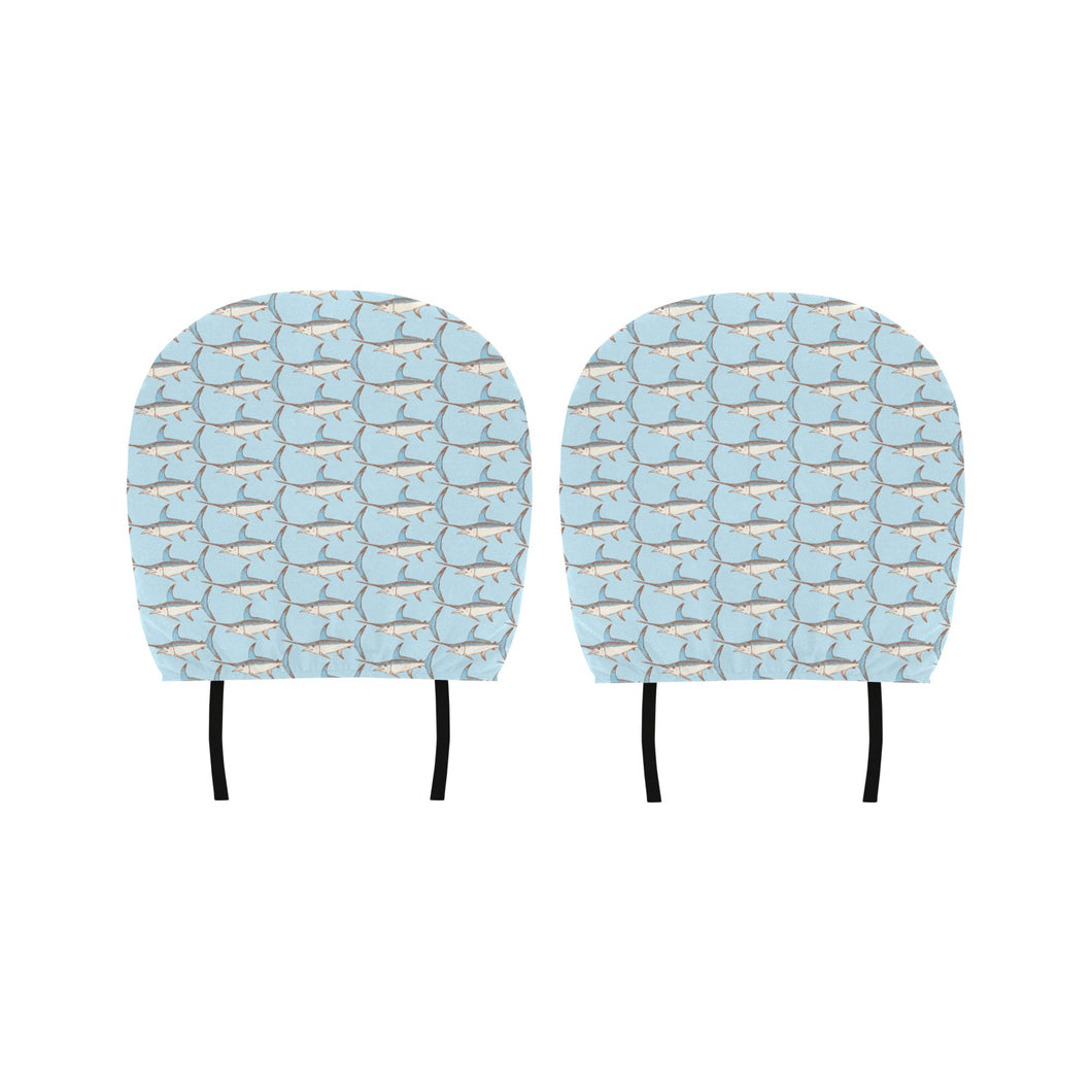 Swordfish Pattern Print Design 01 Car Headrest Cover