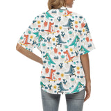 Cute Crocodile Pattern Women's All Over Print Hawaiian Shirt