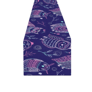 Cute owls pattern boho style ornament Table Runner