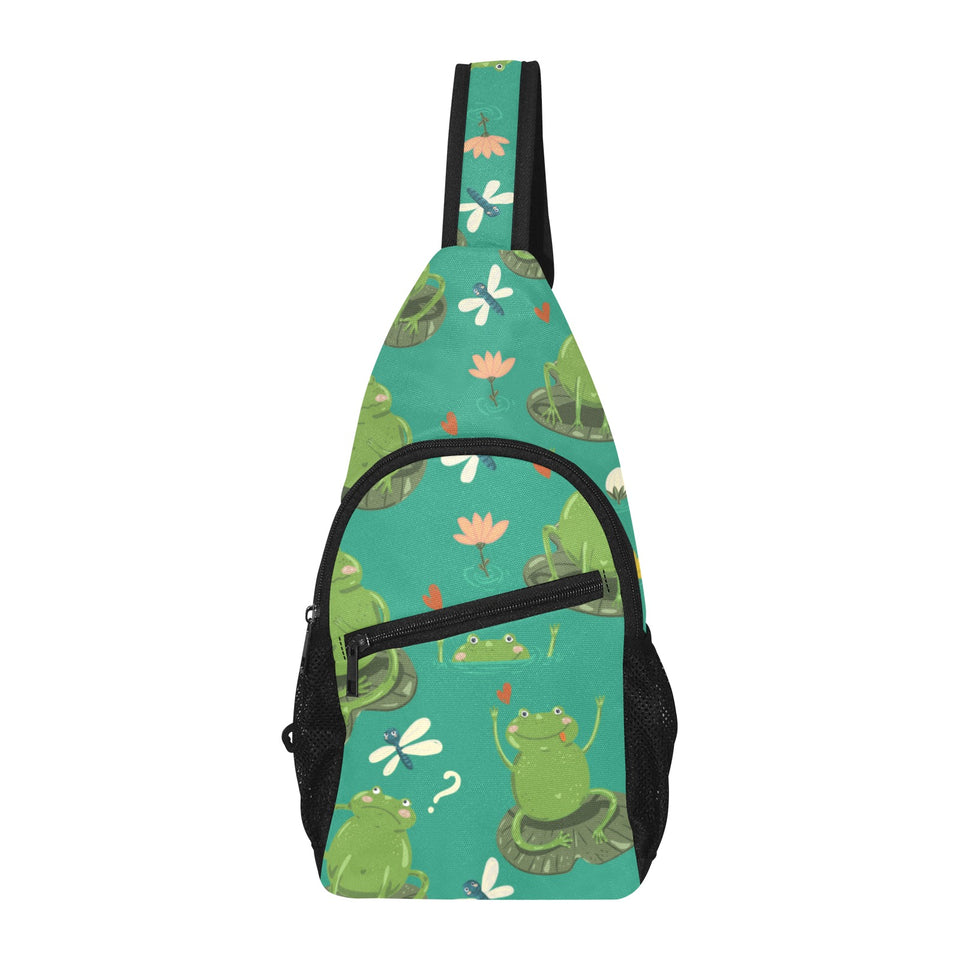 Cute frog dragonfly design pattern All Over Print Chest Bag