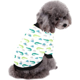 watercolor crocodile pattern All Over Print Pet Dog Round Neck Fuzzy Shirt