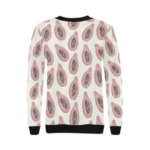 papaya pattern Women's Crew Neck Sweatshirt