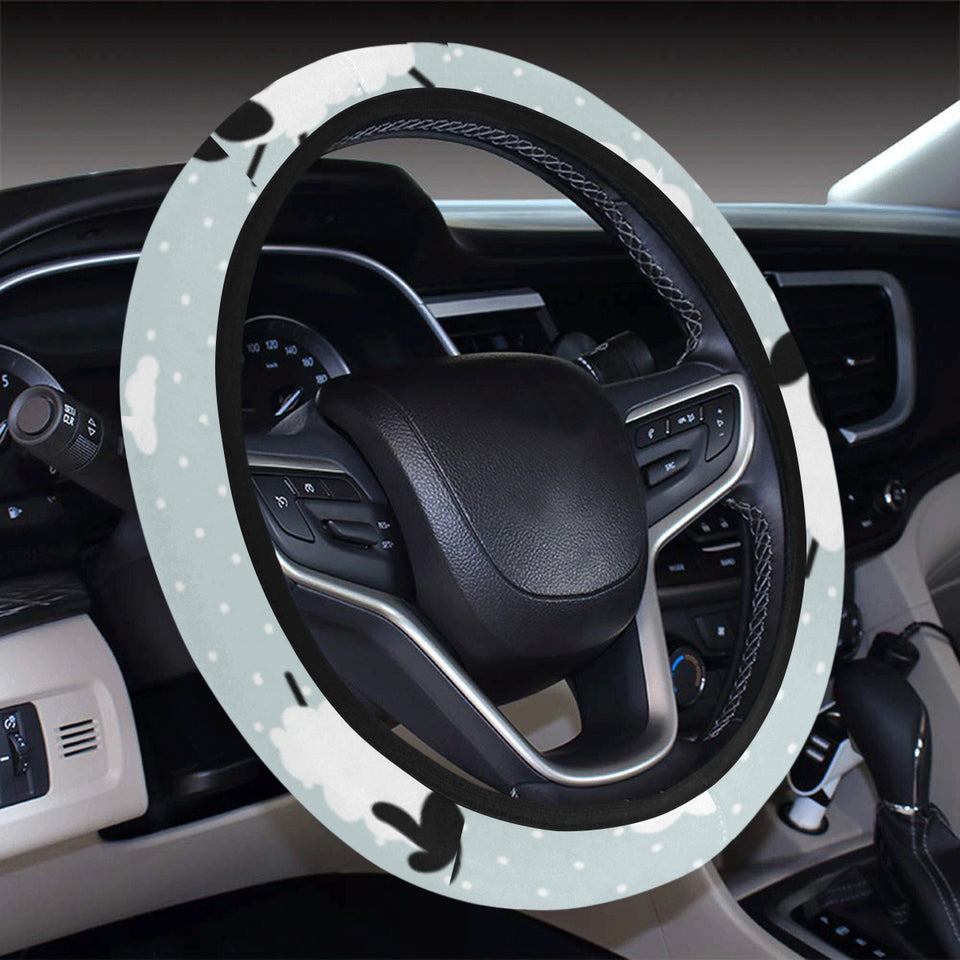 Sheep polka dot cloud pattern Car Steering Wheel Cover