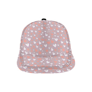 coral white heart pattern All Over Print Snapback Cap