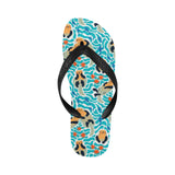 Cute sea otters fishe sea urchin pattern Unisex Flip Flops