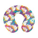 Colorful crow illustration pattern U-Shaped Travel Neck Pillow