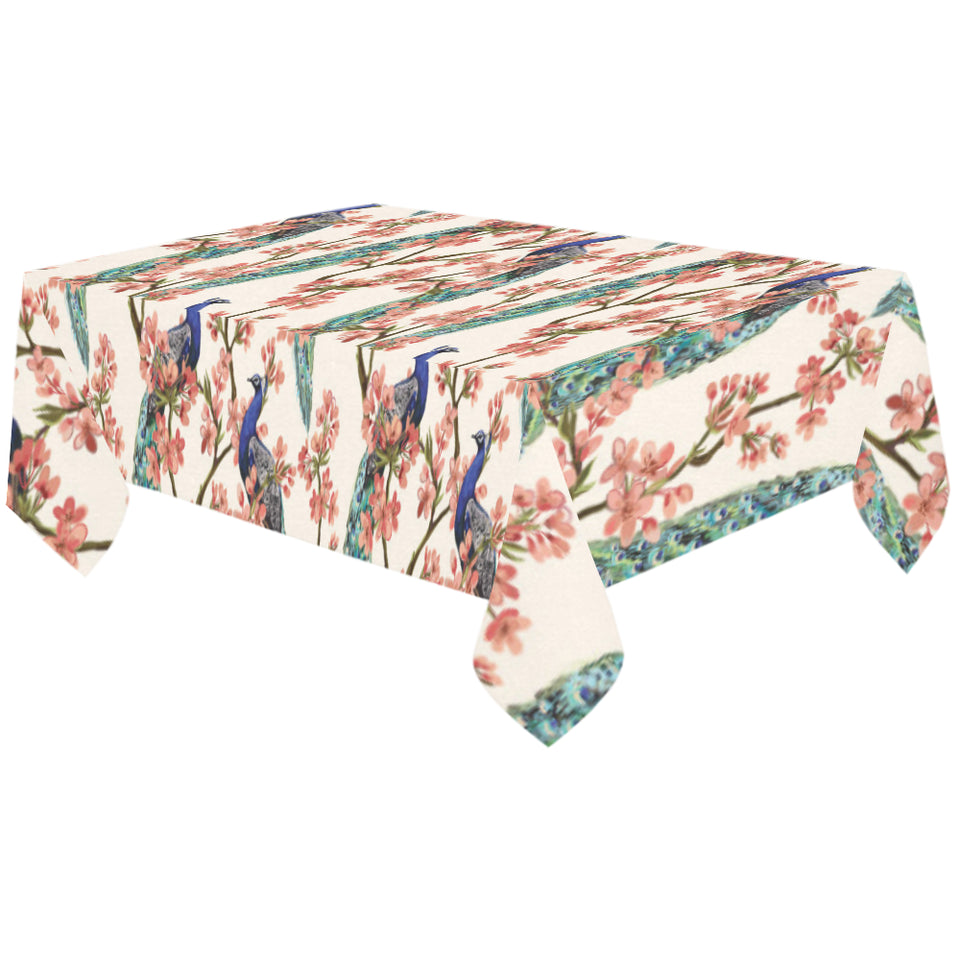 Peacock tropical flower pattern Tablecloth