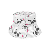 Hand Drawn faces of pandas pattern Unisex Bucket Hat