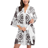 Classic vintage clock pattern Women's Short Kimono Robe