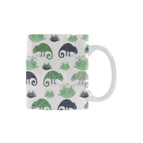 Chameleon lizard succulent plant pattern Classical White Mug (Fulfilled In US)