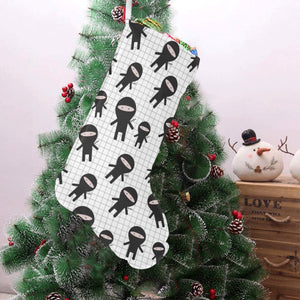 Ninja pattern plaid background Christmas Stocking