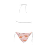 Cute fox pattern pink background Sexy Bikinis Two-Piece Swimsuits