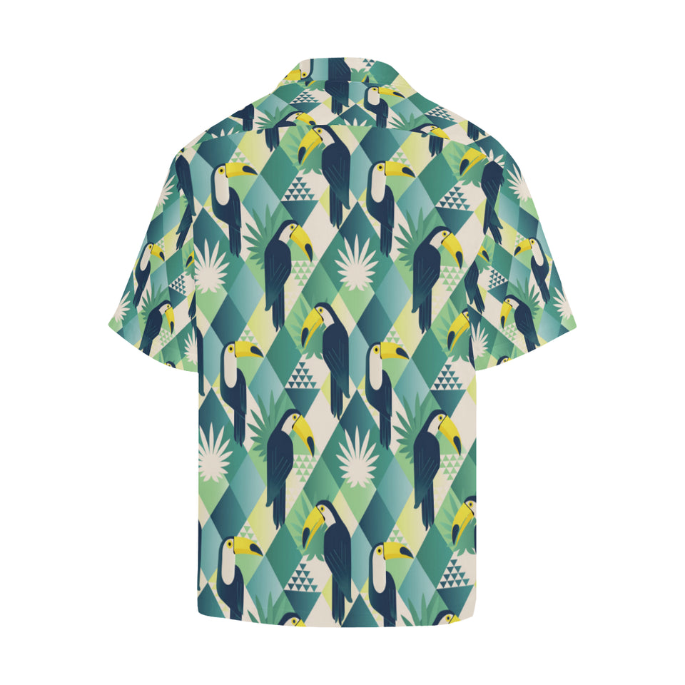 Toucan tropical leaves design pattern Men's All Over Print Hawaiian Shirt