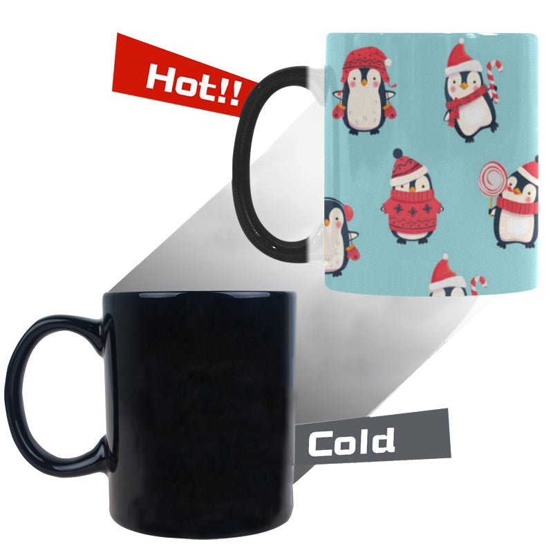 Cute penguin christmas  design pattern Morphing Mug Heat Changing Mug