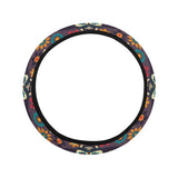 Sugar skulls flower maxican pattern Car Steering Wheel Cover