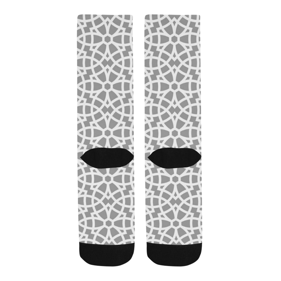 arabic gray pattern Crew Socks