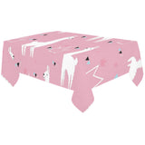 Llama Alpaca pink background Tablecloth