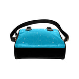 Airplane destinations blue background Shoulder Handbag