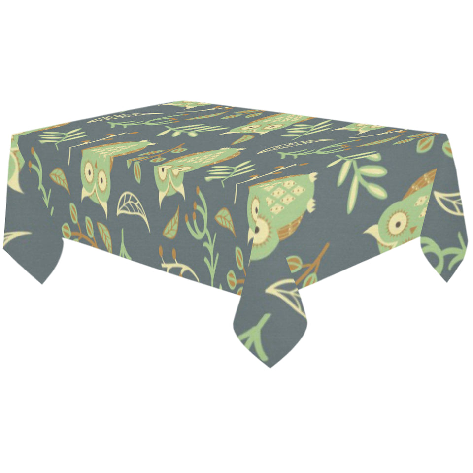 Cute owls leaves pattern Tablecloth