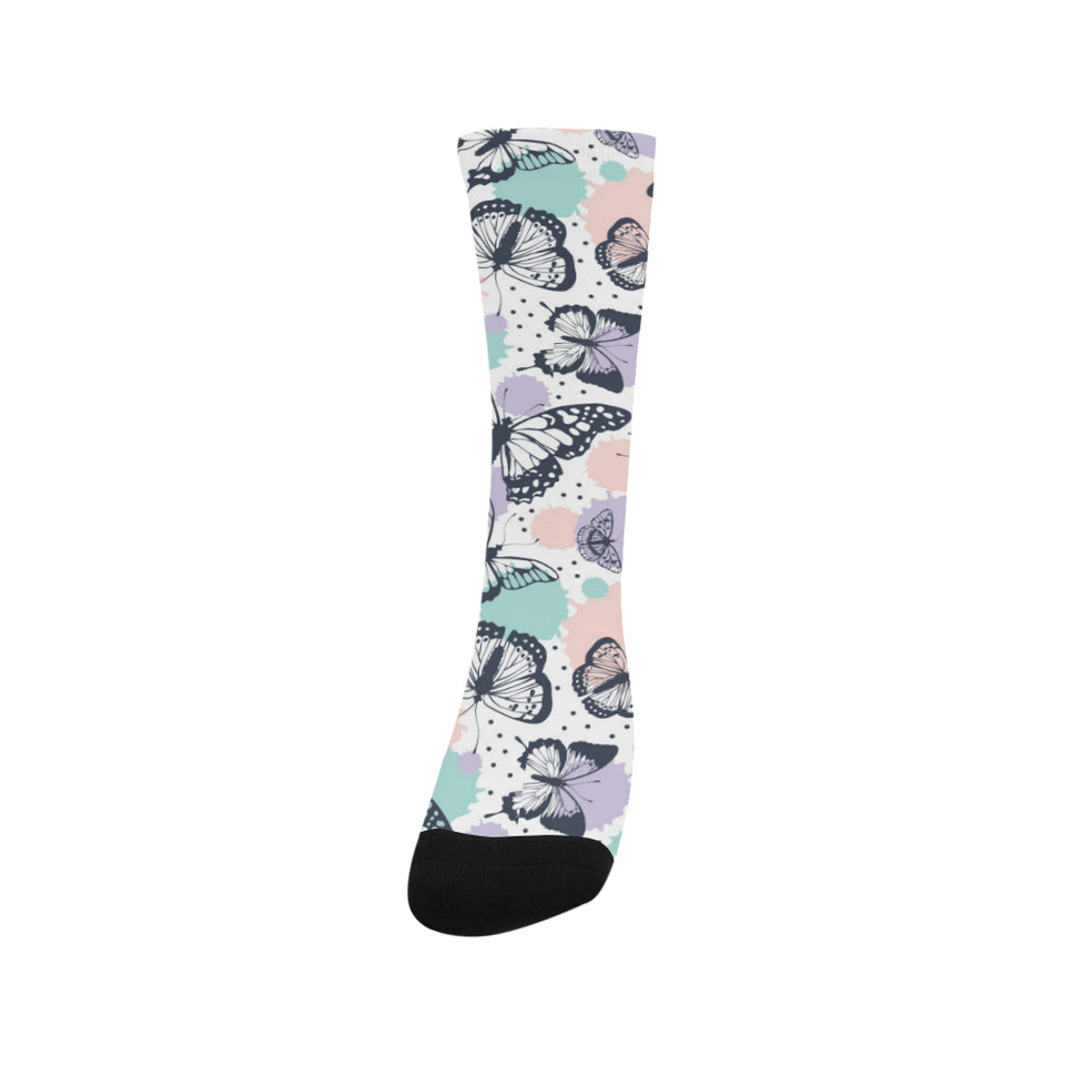 Butterfly pattern Crew Socks