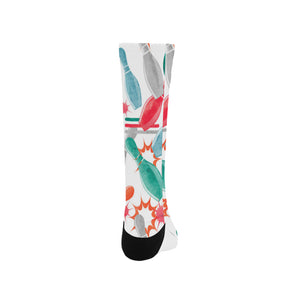 Watercolor bowling pattern Crew Socks