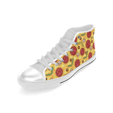 Pizza texture pattern Men's High Top Canvas Shoes White